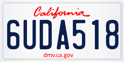 CA license plate 6UDA518