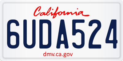 CA license plate 6UDA524