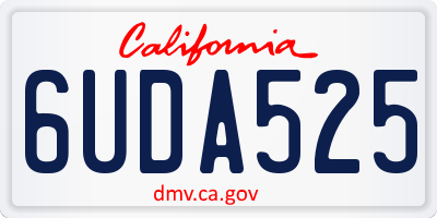 CA license plate 6UDA525