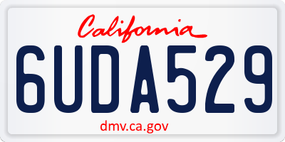 CA license plate 6UDA529