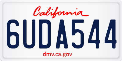 CA license plate 6UDA544