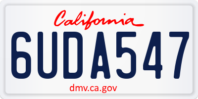 CA license plate 6UDA547