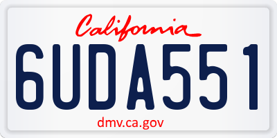 CA license plate 6UDA551