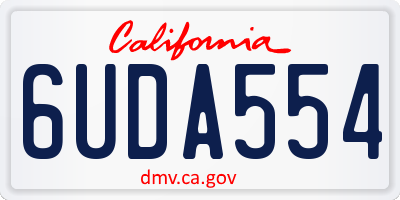 CA license plate 6UDA554