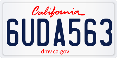 CA license plate 6UDA563