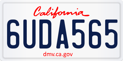 CA license plate 6UDA565