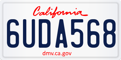 CA license plate 6UDA568