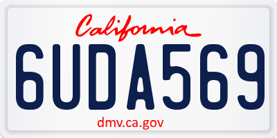 CA license plate 6UDA569