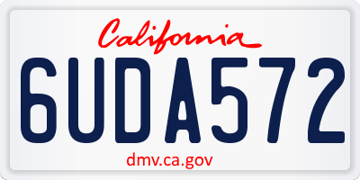 CA license plate 6UDA572