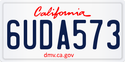 CA license plate 6UDA573