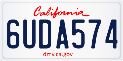 CA license plate 6UDA574