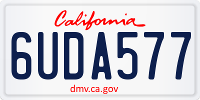 CA license plate 6UDA577