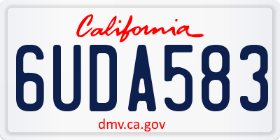 CA license plate 6UDA583