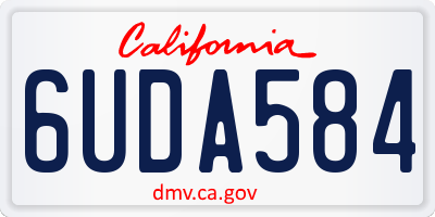 CA license plate 6UDA584