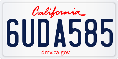 CA license plate 6UDA585