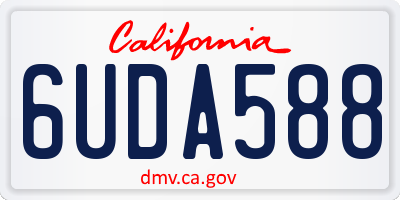 CA license plate 6UDA588