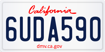 CA license plate 6UDA590
