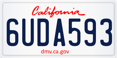 CA license plate 6UDA593