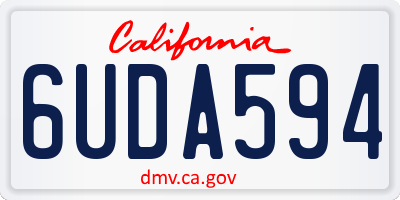 CA license plate 6UDA594