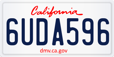 CA license plate 6UDA596