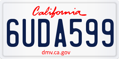 CA license plate 6UDA599