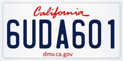 CA license plate 6UDA601