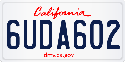 CA license plate 6UDA602