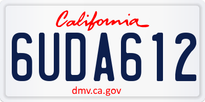 CA license plate 6UDA612