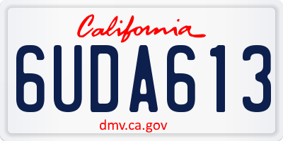 CA license plate 6UDA613