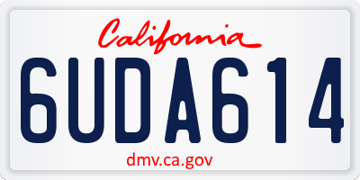 CA license plate 6UDA614