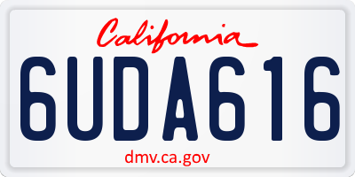 CA license plate 6UDA616
