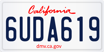 CA license plate 6UDA619