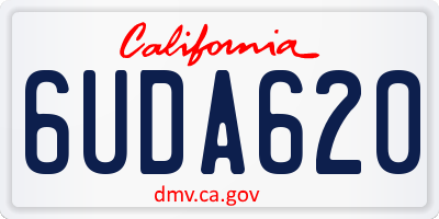 CA license plate 6UDA620