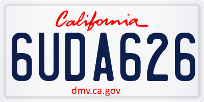 CA license plate 6UDA626
