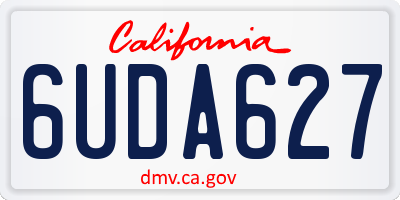 CA license plate 6UDA627