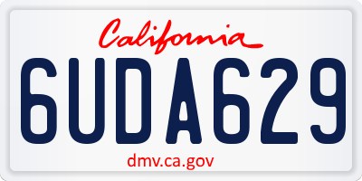 CA license plate 6UDA629