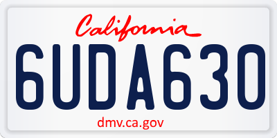 CA license plate 6UDA630