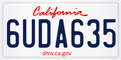 CA license plate 6UDA635