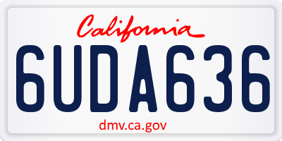 CA license plate 6UDA636