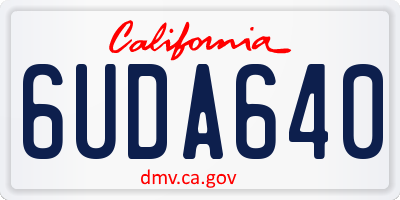 CA license plate 6UDA640
