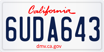 CA license plate 6UDA643