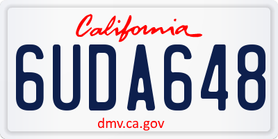 CA license plate 6UDA648