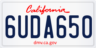 CA license plate 6UDA650