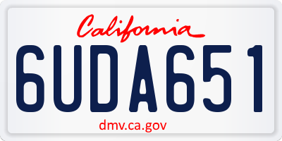 CA license plate 6UDA651