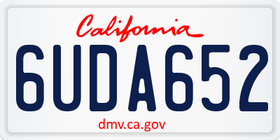 CA license plate 6UDA652