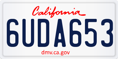 CA license plate 6UDA653