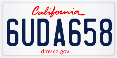 CA license plate 6UDA658