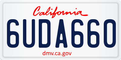 CA license plate 6UDA660