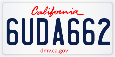 CA license plate 6UDA662