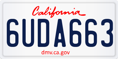 CA license plate 6UDA663